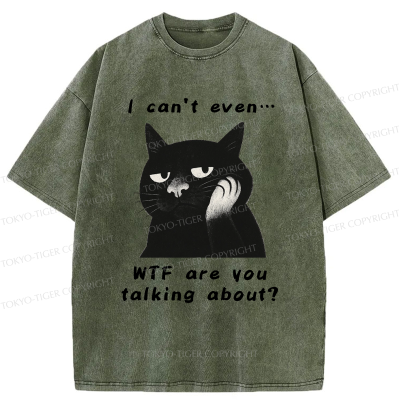 Tokyo-Tiger The Speechless Cat Washed T-Shirt