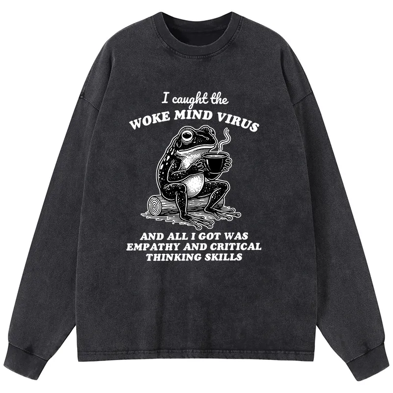 Tokyo-Tiger Awakened Thinking Virus Frog Washed Long Sleeve T-Shirt