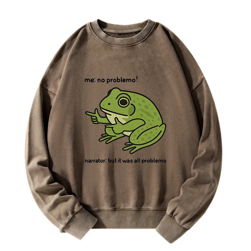 Tokyo-Tiger Stupid Frog Meme Washed Sweatshirt