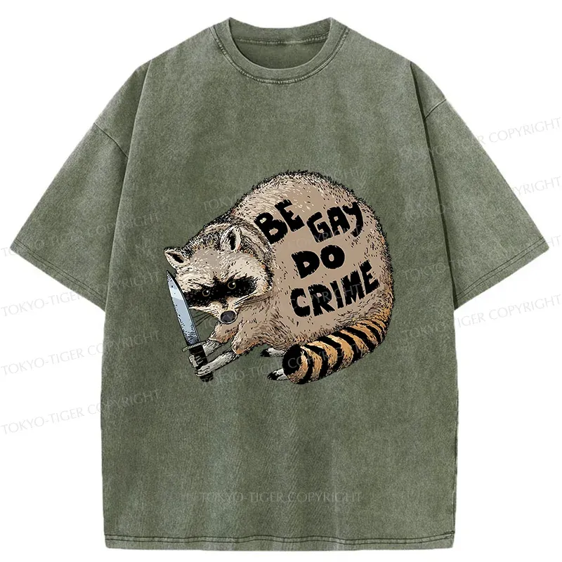Tokyo-Tiger Criminal Raccoon Washed T-Shirt