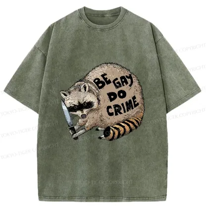 Tokyo-Tiger Criminal Raccoon Washed T-Shirt