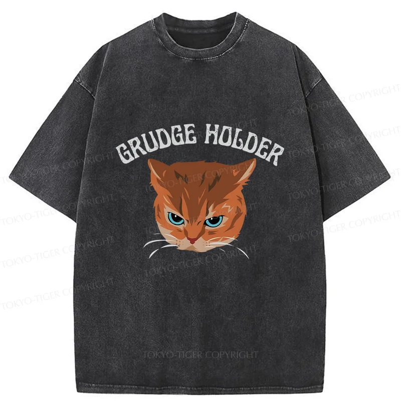 Tokyo-Tiger Resentful Cat Washed T-Shirt