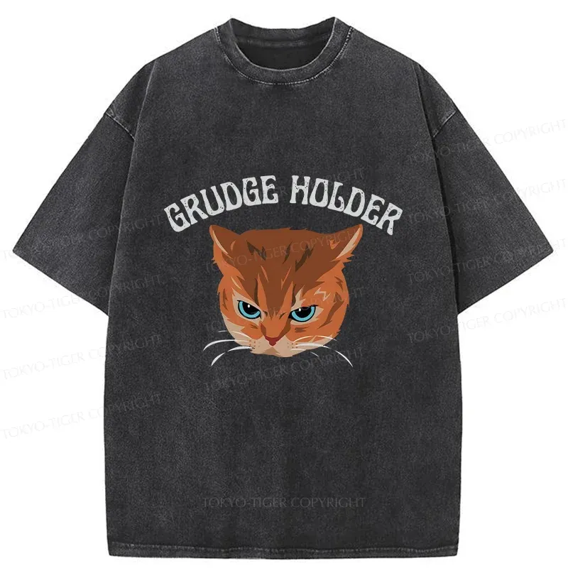 Tokyo-Tiger Resentful Cat Washed T-Shirt