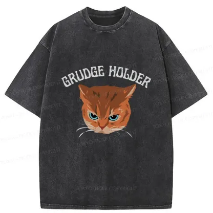 Tokyo-Tiger Resentful Cat Washed T-Shirt