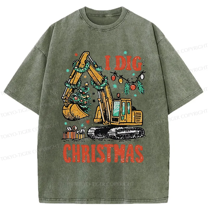 Tokyo-Tiger I Dig Christmas Washed T-Shirt