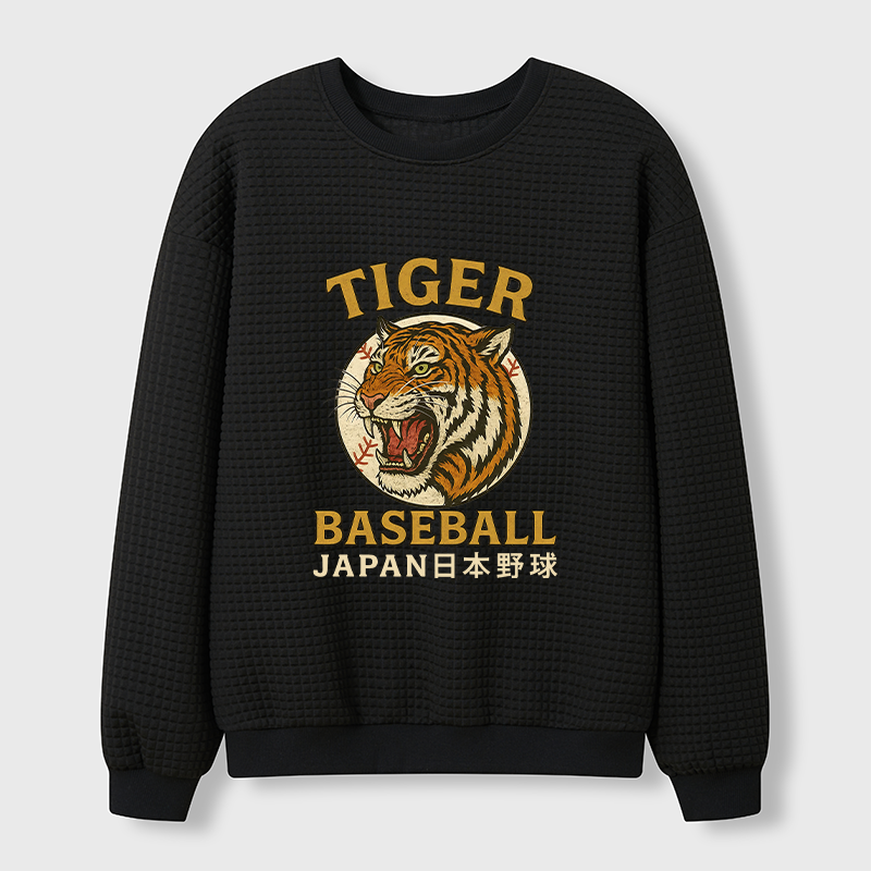 Tokyo-Tiger Osaka Japan Baseball Team Waffle Sweatshirt