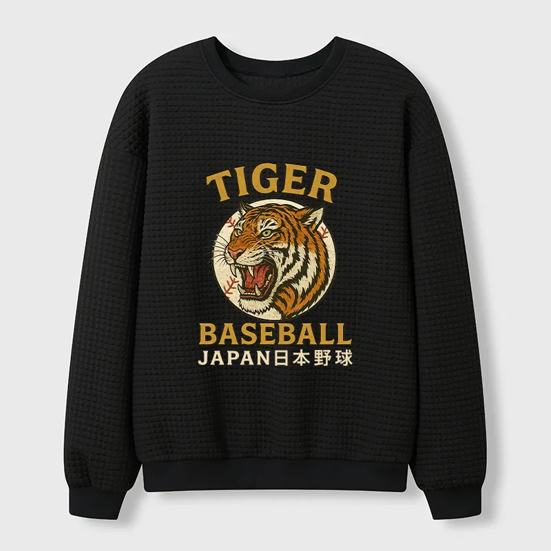 Tokyo-Tiger Osaka Japan Baseball Team Waffle Sweatshirt