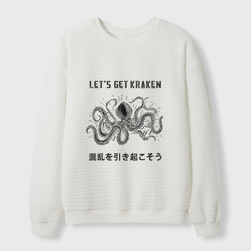 Tokyo-Tiger Funny Octopus：Let’s Get Kraken Waffle Sweatshirt