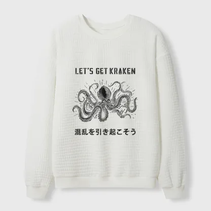 Tokyo-Tiger Funny Octopus：Let’s Get Kraken Waffle Sweatshirt