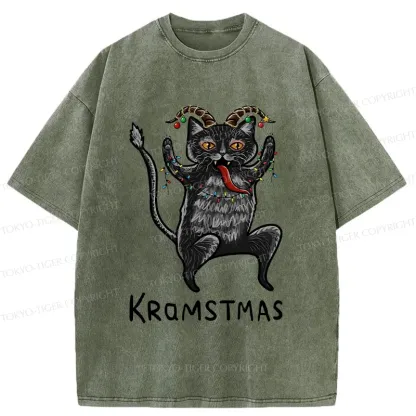 Tokyo-Tiger Kramstmas Japanese Washed T-Shirt