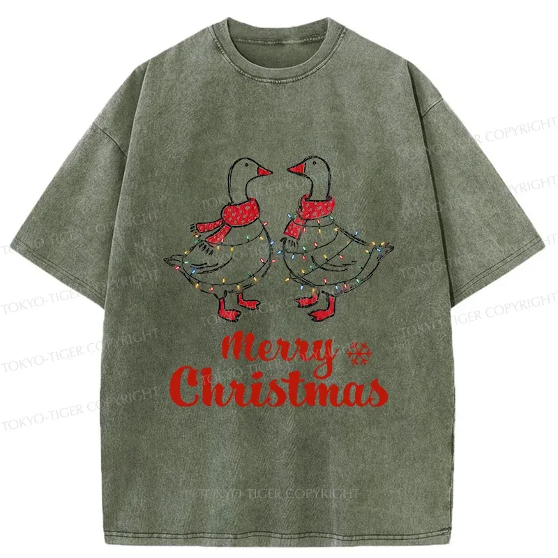 Tokyo-Tiger Christmas Goose Washed T-Shirt