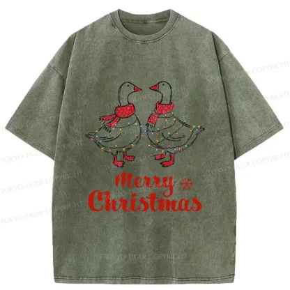 Tokyo-Tiger Christmas Goose Washed T-Shirt