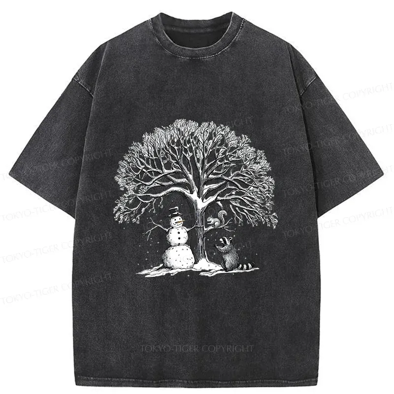 Tokyo-Tiger Animal World In Winter Washed T-Shirt Sale