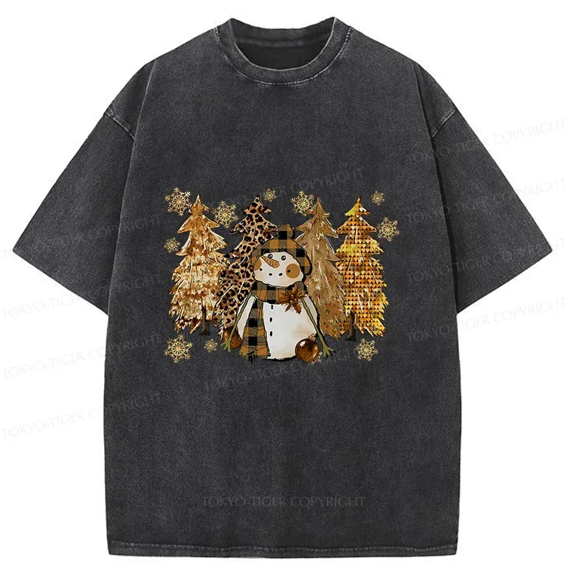 Tokyo-Tiger Autumn Snowman Washed T-Shirt