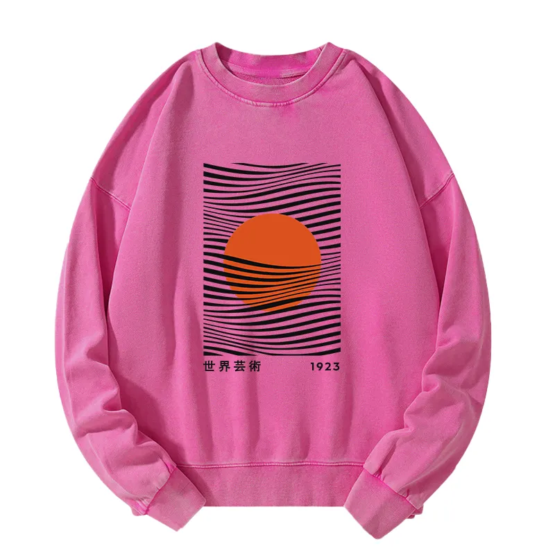 Tokyo-Tiger Minimalist Art Sun Washed Sweatshirt