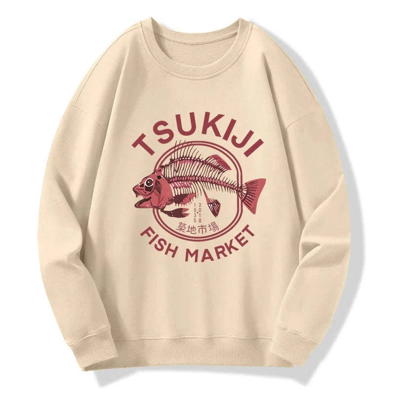 Tokyo-Tiger Tokyo Tsukiji Fish Market Vintage Japan Sweatshirt