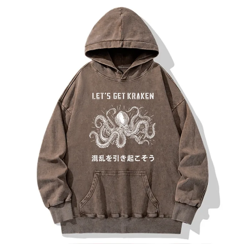 Tokyo-Tiger Funny Octopus：Let’s Get Kraken Washed Hoodie