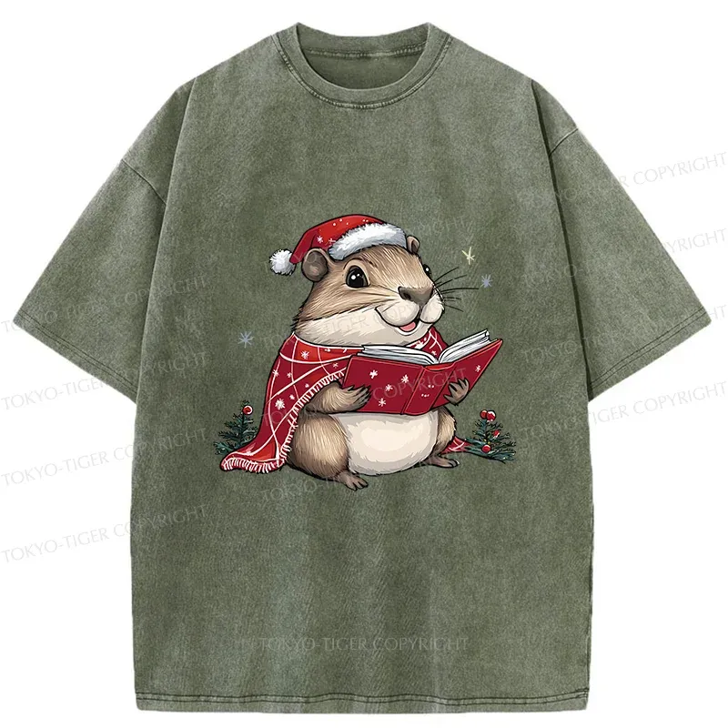 Tokyo-Tiger Christmas Hamster Washed T-Shirt Sale