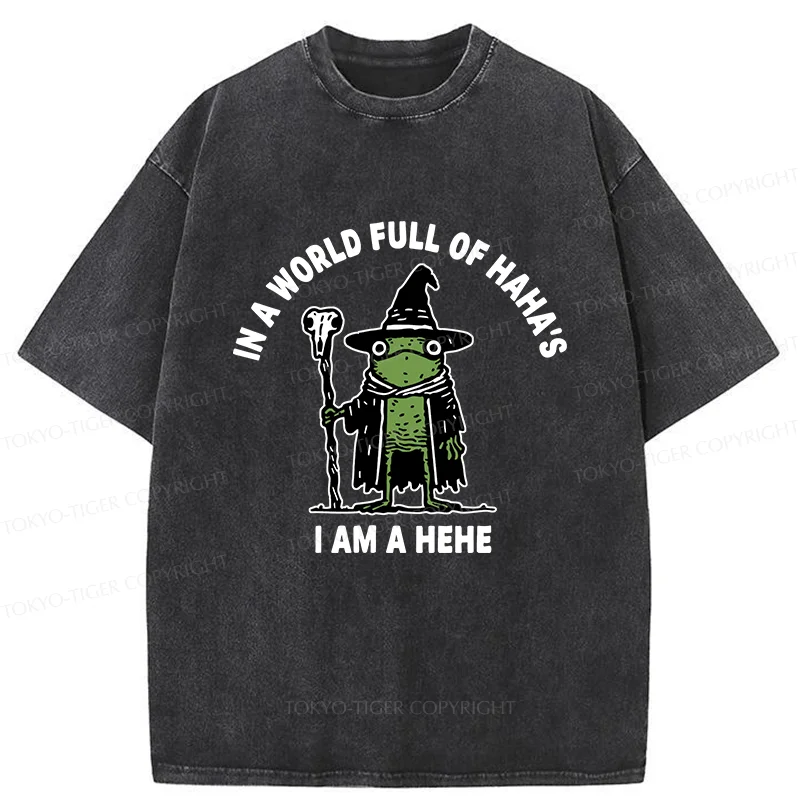 Tokyo-Tiger Frog Wizard Meme Washed T-Shirt