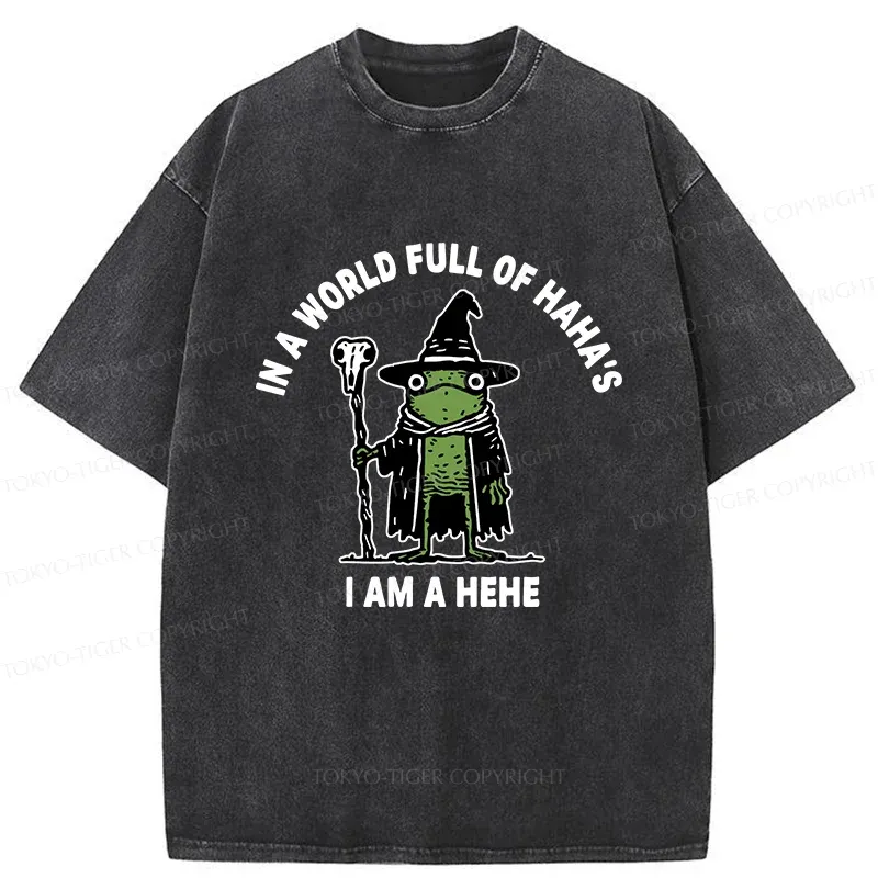 Tokyo-Tiger Frog Wizard Meme Washed T-Shirt