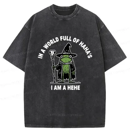 Tokyo-Tiger Frog Wizard Meme Washed T-Shirt