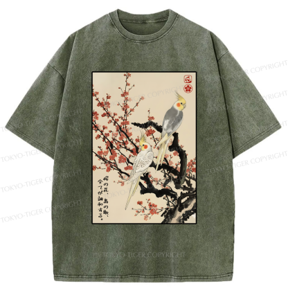 Tokyo-Tiger Whispers of Silent Blossoms Washed T-Shirt
