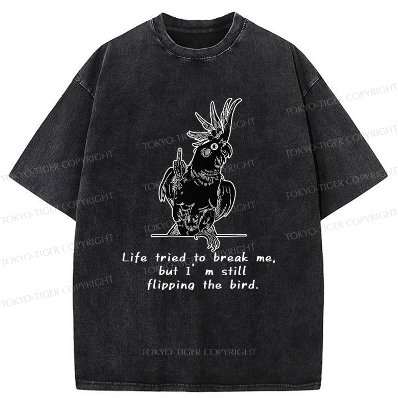 Tokyo-Tiger Attitude Towards Life Washed T-Shirt