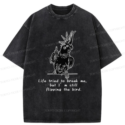 Tokyo-Tiger Attitude Towards Life Washed T-Shirt