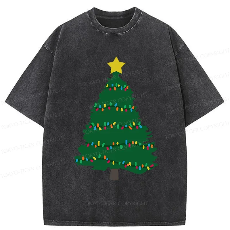 Tokyo-Tiger Christmas Tree Washed T-Shirt