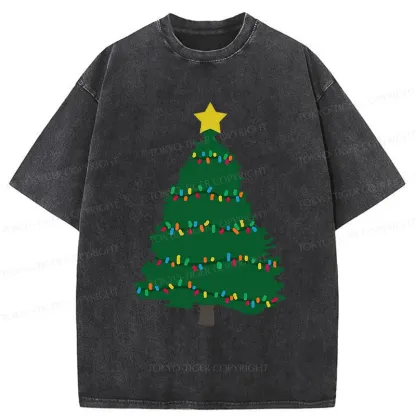 Tokyo-Tiger Christmas Tree Washed T-Shirt