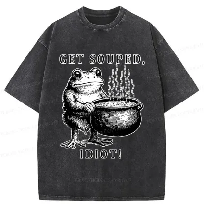 Tokyo-Tiger Get Soup Funny Washed T-Shirt