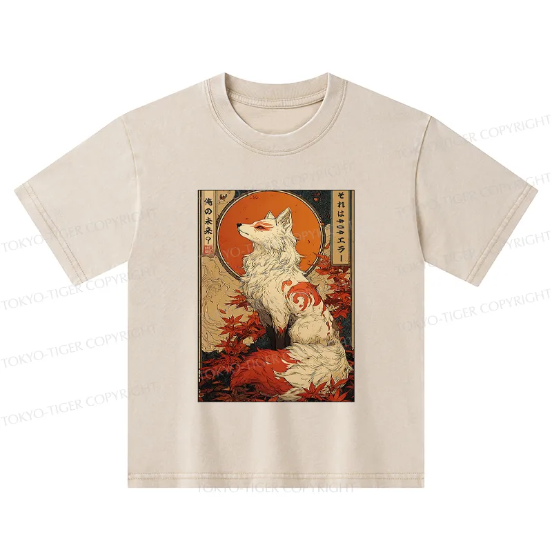 Tokyo-Tiger The Fox of Fates: A Tale of Nine Tails Kids Washed T-Shirt
