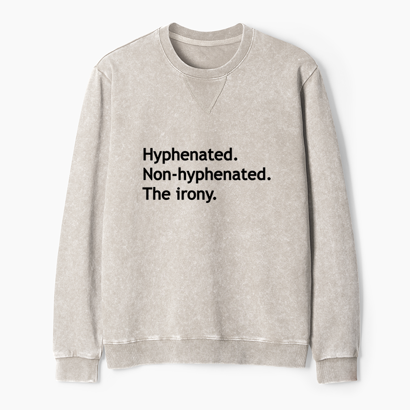 Tokyo-Tiger Hyphenated Funny Washed Terry Sweatshirt