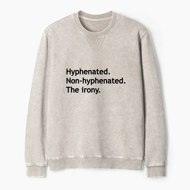 Tokyo-Tiger Hyphenated Funny Washed Terry Sweatshirt