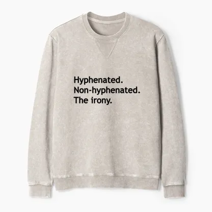 Tokyo-Tiger Hyphenated Funny Washed Terry Sweatshirt