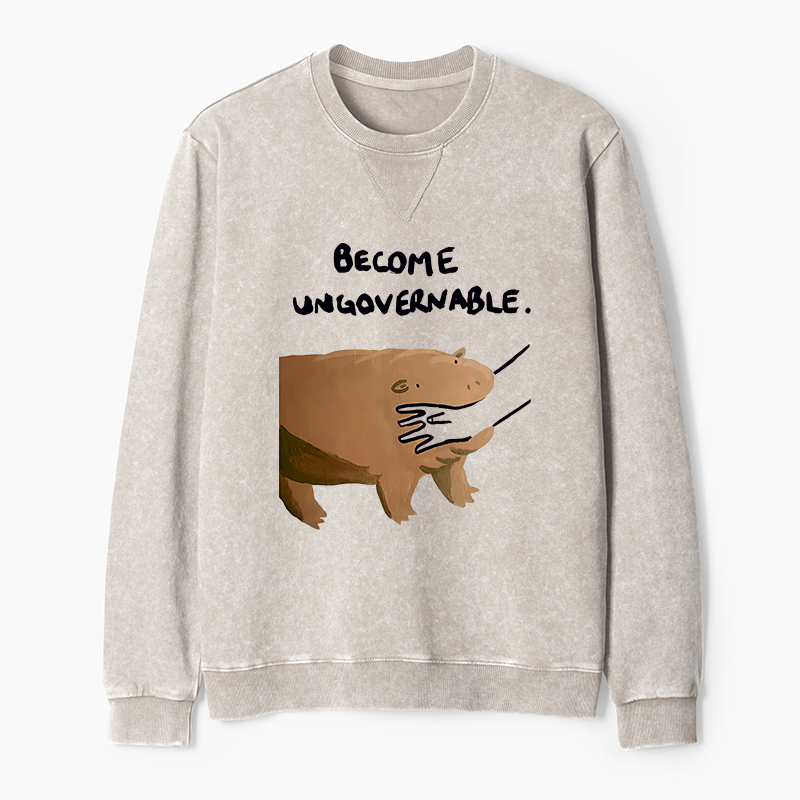 Tokyo-Tiger Moo Deng Bites Someone's Arm Washed Terry Sweatshirt