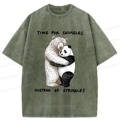Tokyo-Tiger Hugging Bears Washed T-Shirt
