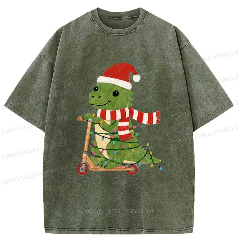 Tokyo-Tiger The Cool Christmas Dino Washed T-Shirt