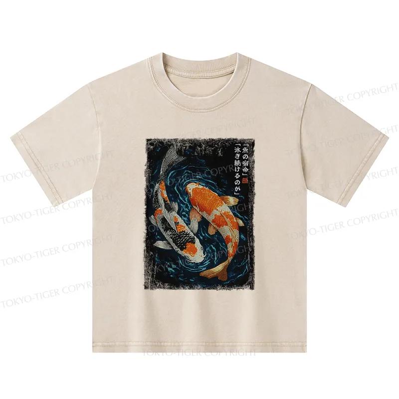 Tokyo-Tiger Eternal Currents: The Life Of A Fish Kids Washed T-Shirt