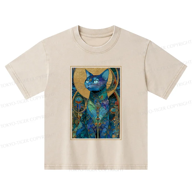 Tokyo-Tiger The Cat’s Plan To Rule Them All Kids Washed T-Shirt