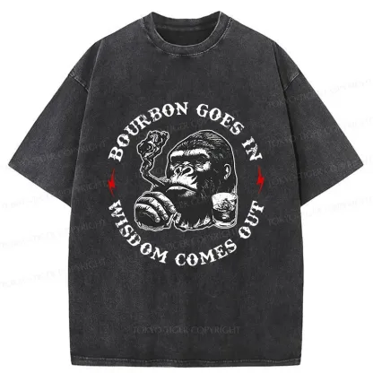 Tokyo-Tiger Whiskey Funny Meme Washed T-Shirt