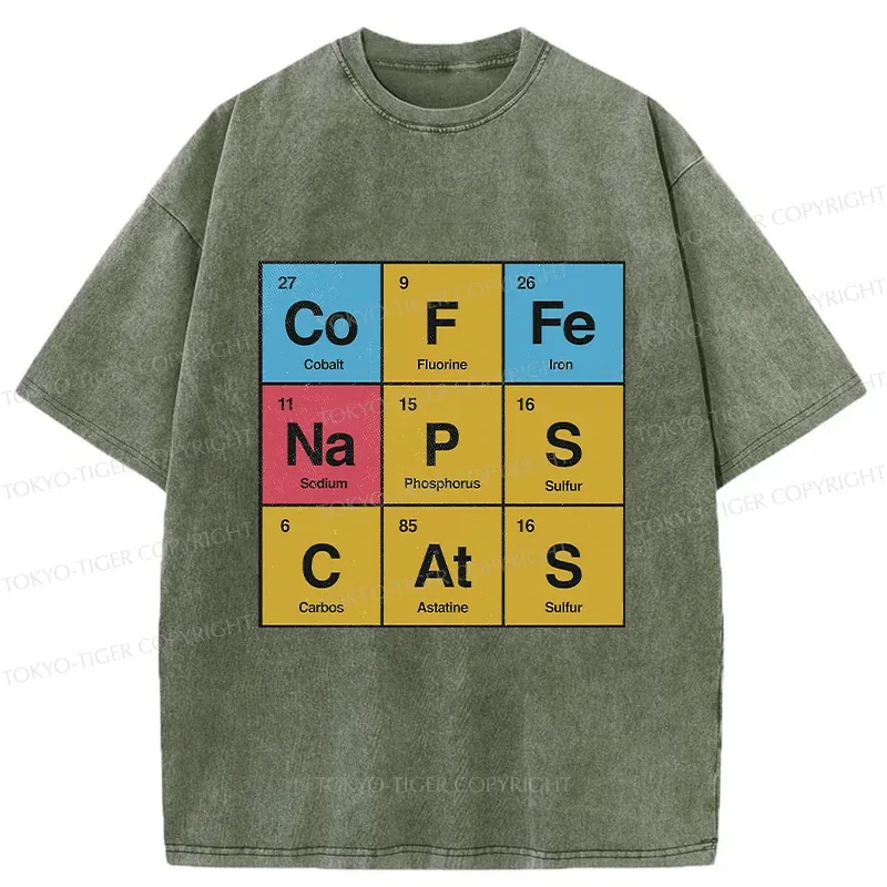 Tokyo-Tiger Table Of Daily Life Elements Washed T-Shirt