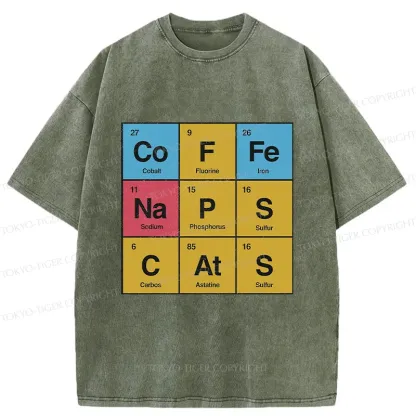 Tokyo-Tiger Table Of Daily Life Elements Washed T-Shirt