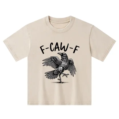 Tokyo-Tiger Crow's Cry Funny Kids Washed T-Shirt