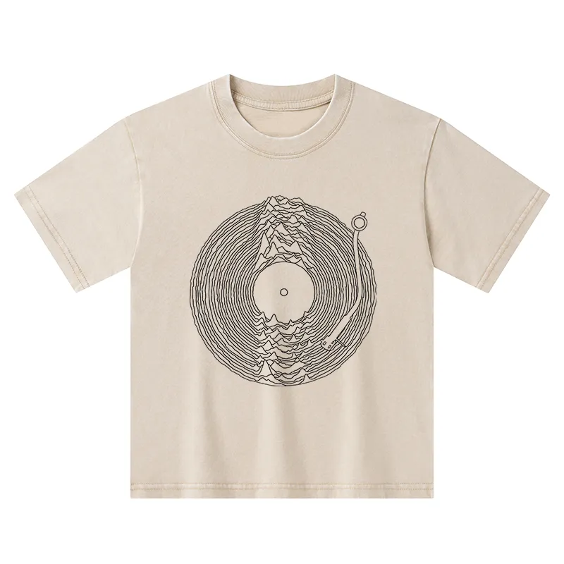 Tokyo-Tiger Record Player Japanese Kids Washed T-Shirt