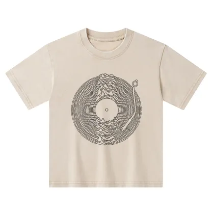 Tokyo-Tiger Record Player Japanese Kids Washed T-Shirt