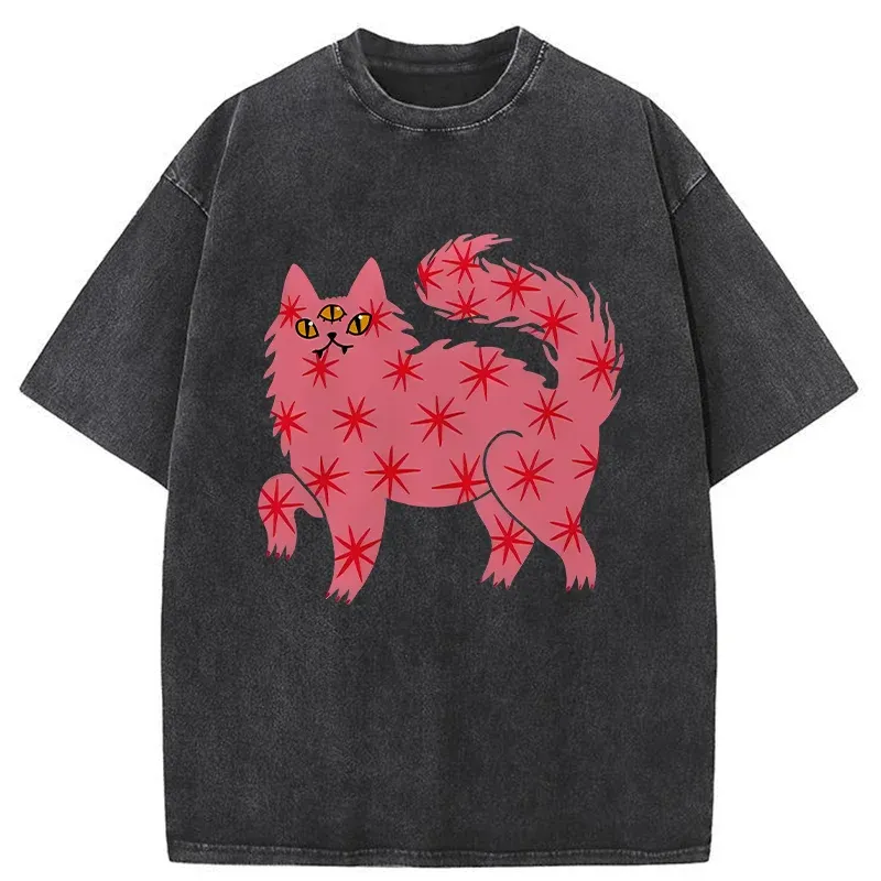 Tokyo-Tiger Cute And Mysterious Cat Washed T-Shirt
