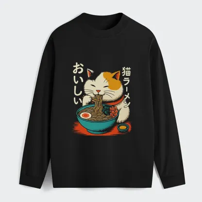 Tokyo-Tiger Cute Eat Eating Japanese Ramen Classic Long Sleeve T-Shirt