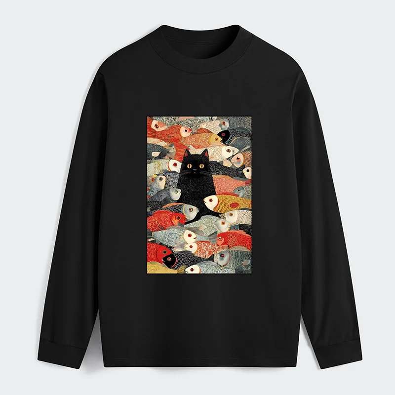 Tokyo-Tiger Cats And Fish Classic Long Sleeve T-Shirt
