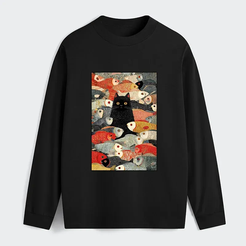 Tokyo-Tiger Cats And Fish Classic Long Sleeve T-Shirt